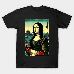 Mona Lisa Ukiyo-e Vintage Japanese Traditional T-Shirt